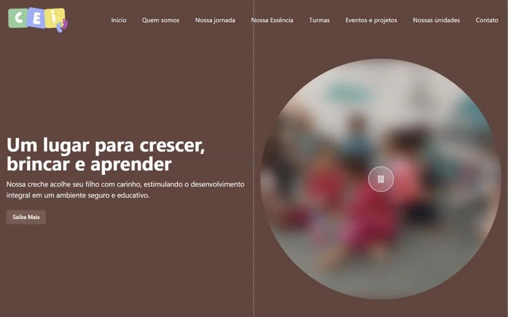 Página inicial do site Caminhar é Preciso